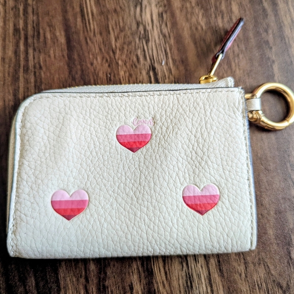 Coach Heart Print Leather Coin Purse - Picture 5 of 5